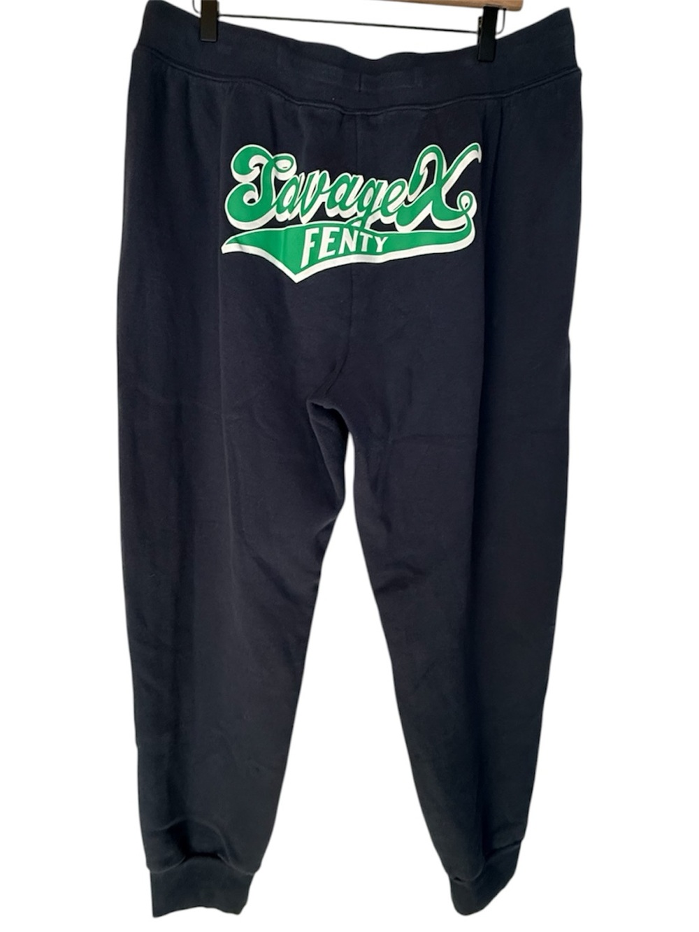 Savage X Fenty Blue Sweatpants with Green Logo Script - Men’s or Women’s